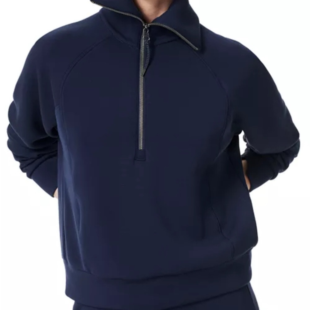 Navy Half-Zip Pullover Spanx Air Essentials XL